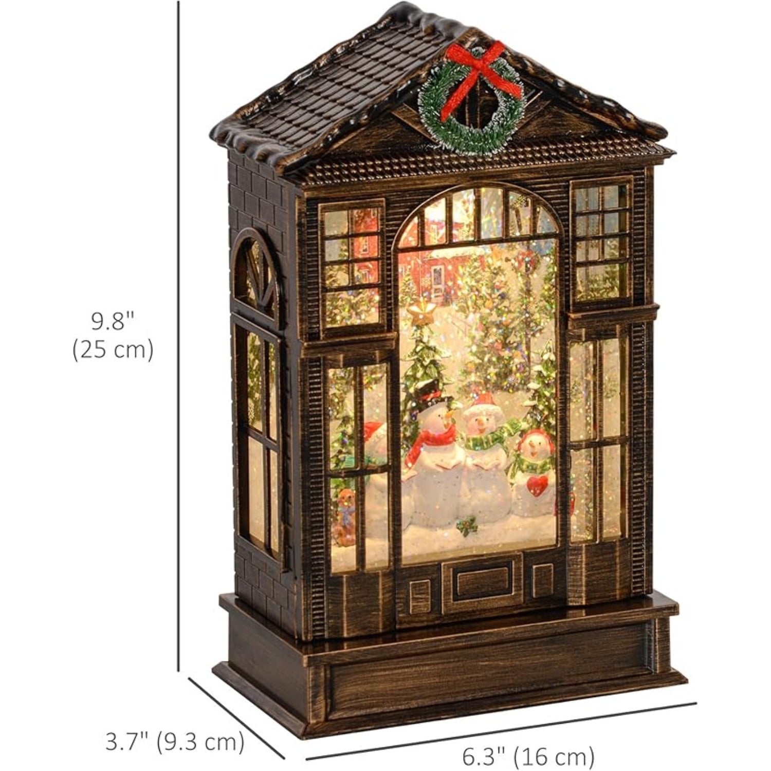 Коледно преспапие с музика в стилна къща