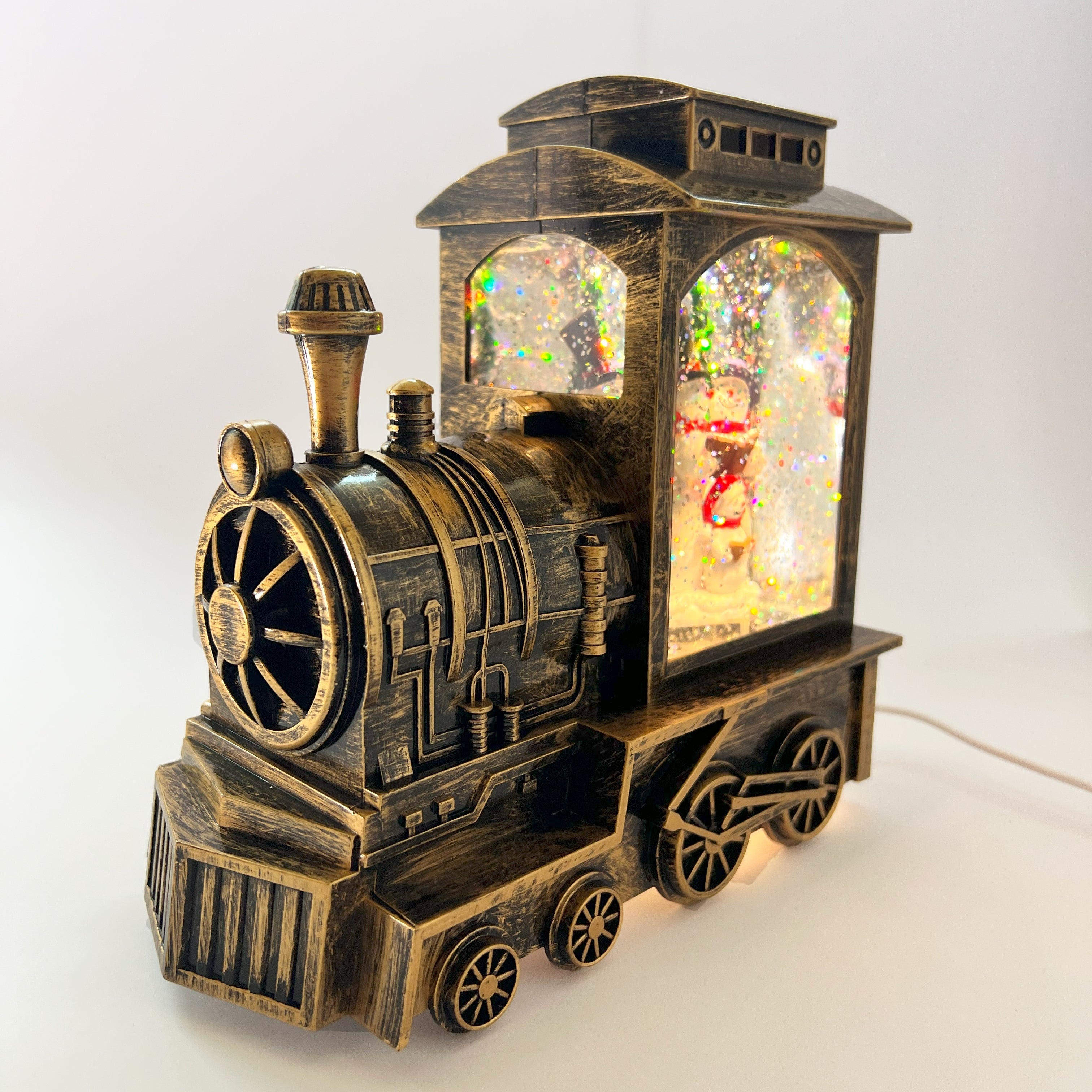 Коледно преспапие с музика в стилен влак