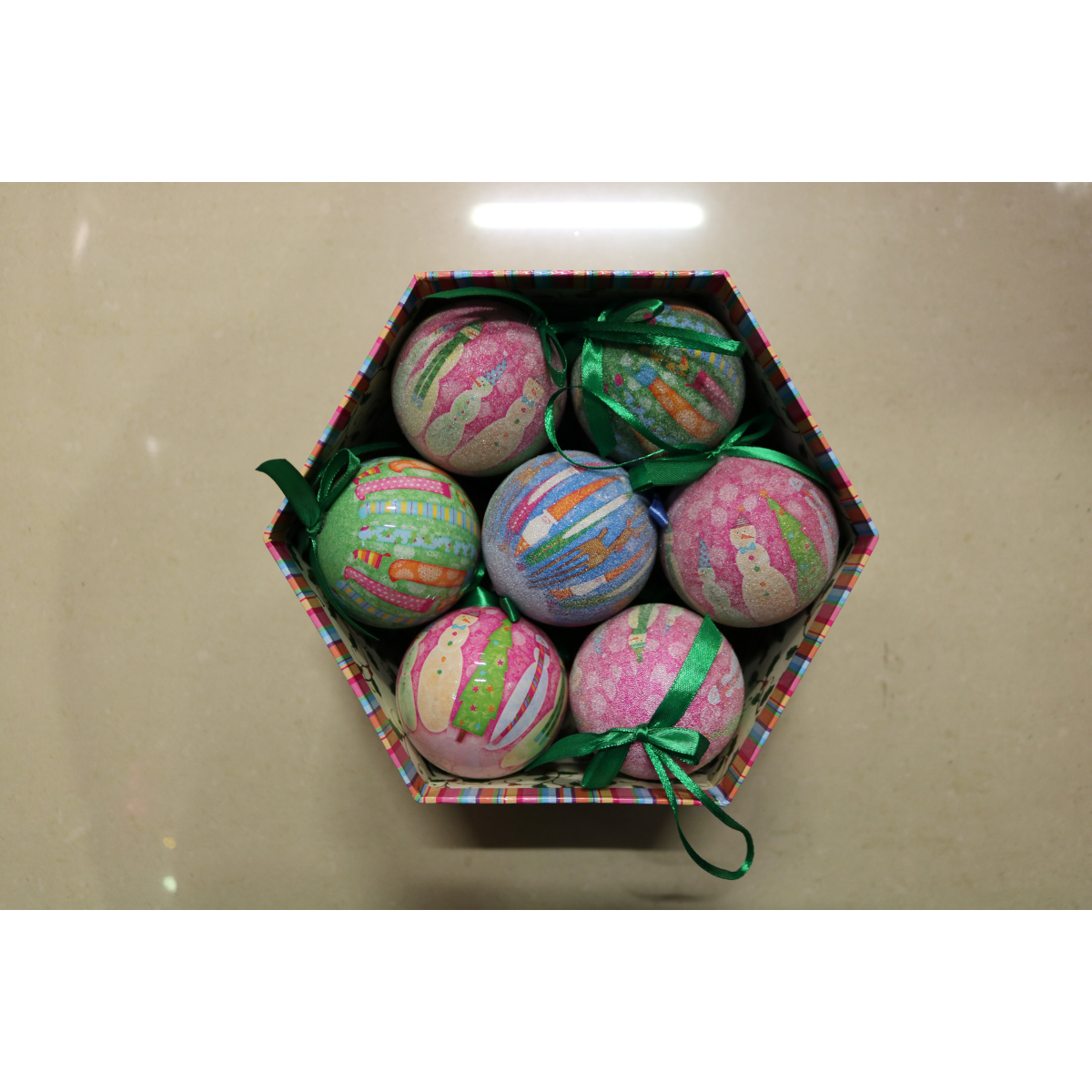 Луксозни коледни топки – комплект 14 бр. в подаръчна кутия | Снежен човек