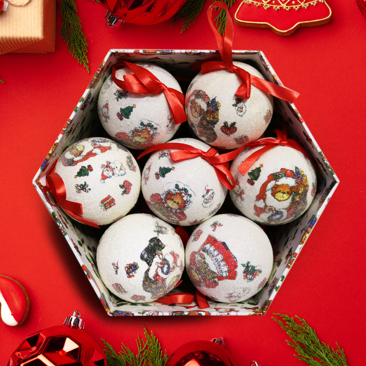 Луксозни коледни топки – комплект 14 бр. в подаръчна кутия | Баба Меца