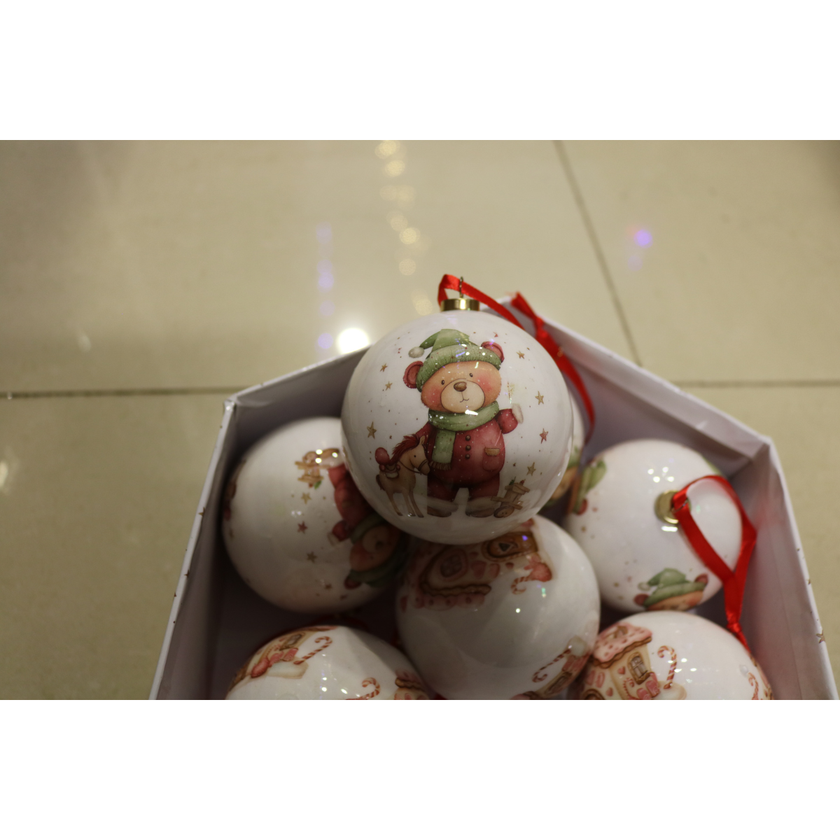 Луксозни коледни топки – комплект 14 бр. в подаръчна кутия | Меченце