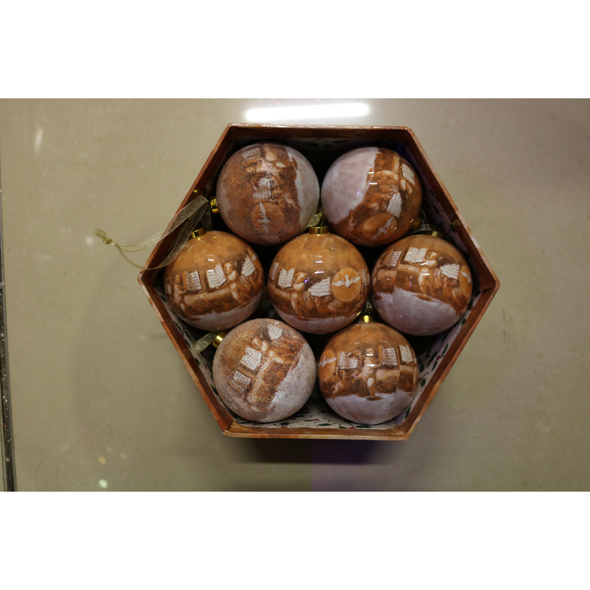 Луксозни коледни топки – комплект 14 бр. в подаръчна кутия | Малки ангелчета